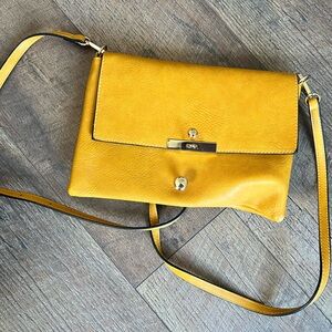 Yellow Leather Crossbody Bag